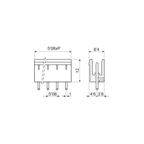 Base para clema de 3 bornas