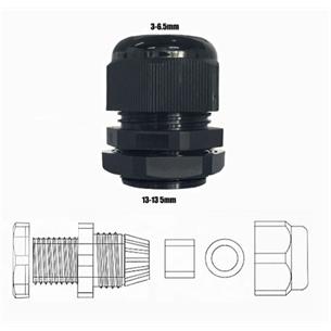 Pasacable prensaestopa IP68 PG7 3-6.5mm nylon