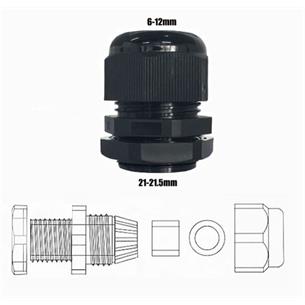 Pasacable prensaestopa IP68 PG13.5 6-12mm nylon