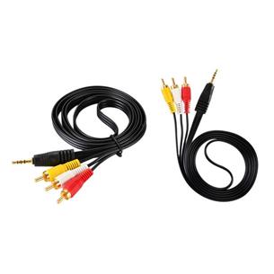 Cable video + audio jack 3,5mm largo a 3 RCA 1,0m (GND, V, R, L)