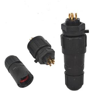 Conector IP68 macho + base 6 c. pareja