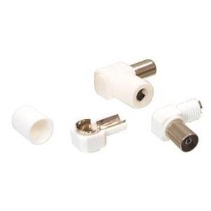 Conector antena TV hembra acodado 9,52mm