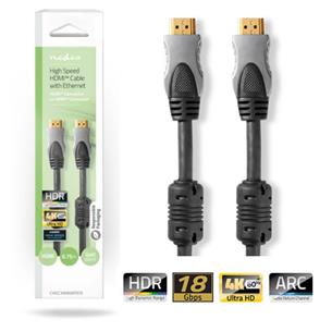 Cable video HDMI M-M 4K@60Hz 0,75m Nedis