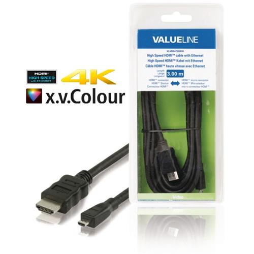 Cable HDMI a Micro HDMI 3m Blister Valueline