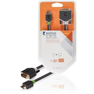 Cable video DVI-D-HDMI 2mt Blister Nedis