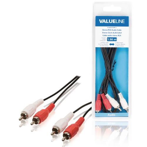 Cable 2 RCA M-M 1,5m Blister Valueline