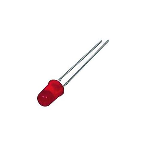 Led 5mm rojo difuso 45mcd 30º