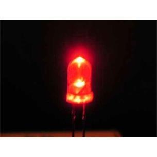 Led 5mm rojo semitransparente 80mcd 20º