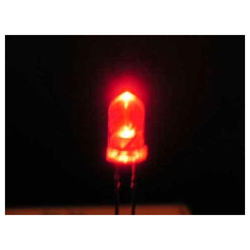 Led 5mm rojo semitransparente 80mcd 20º