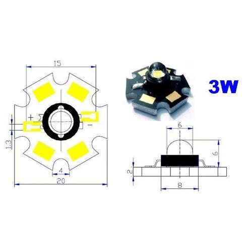 Led Star 3W Azul