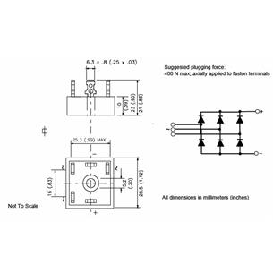 Diodo puente trifasico 35A 1600V SBR3516
