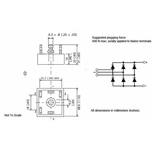 Diodo puente trifasico 35A 1600V SBR3516