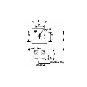Diodo puente KBPC5010 1000V 50A cuadrado Faston