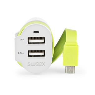 Cargador de Coche 3-Salidas 6 A M-usb CH-023WH