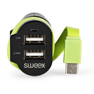 Cargador de Coche 3-Salidas 6 A USB-C+2 CH-024BL