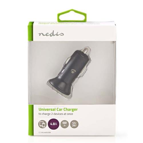 Cargador Coche 2 Puertos USB 2 4,8 A NEDIS