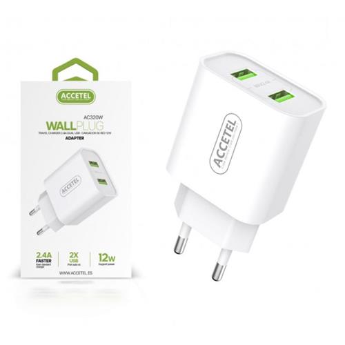 Alimentador 2xUSB 5V 2.4A AC320W Accetel