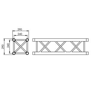 Truss cuadrado Serie E 29 x 0,5m plata EC 2905 E 2