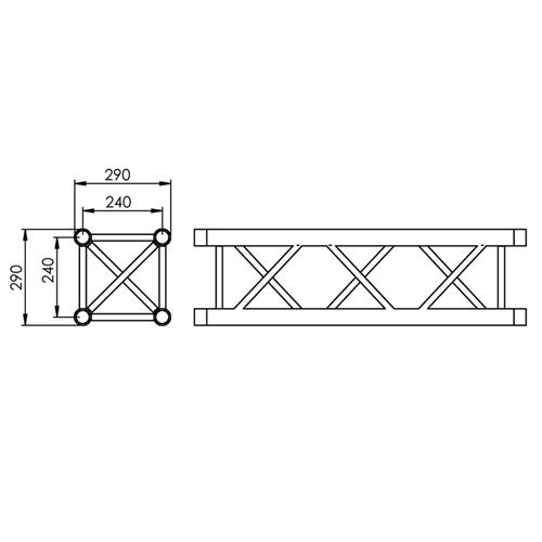 Truss cuadrado Serie E 29 x 3m plata EC 293 E