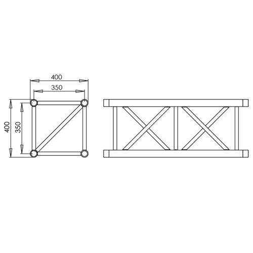 Truss cuadrado Serie F 40 x 2 m plata EC402