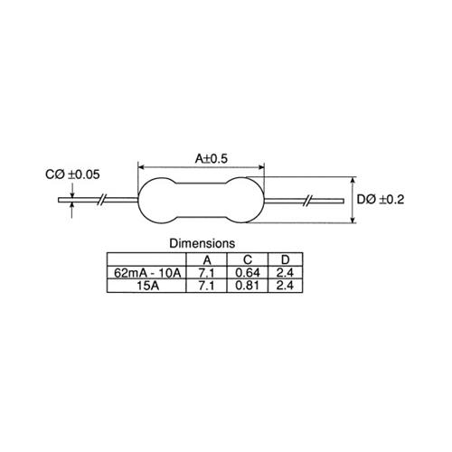 Minifusible PCB Littelfuse 62mA FF