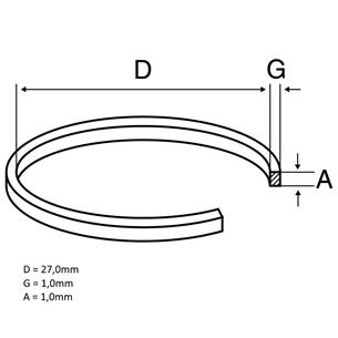 Correa goma 27 x 1,2 x 1,2