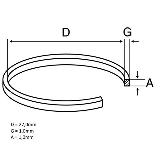 Correa goma 27 x 1,2 x 1,2