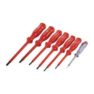 Juego destornilladores planos y estrella electricista