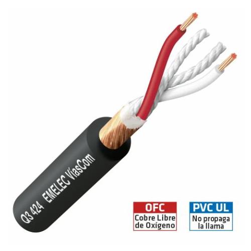 Cable audio analógico balanceado 1x2x0,22 mm² extraflexible Q3-424