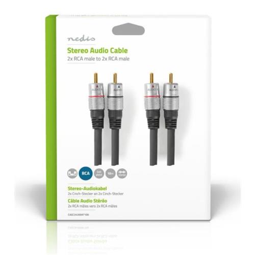 Cable audio 2 RCA macho/2 RCA macho 10mts