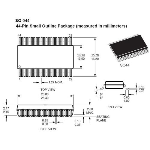 Circuito integrado M29W800DB-70M6 Memoria Flash 8Mb SOIC-44