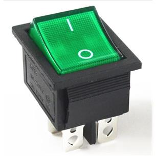 Interruptor basculante 2C. 2P. c/luz verde16A 250V