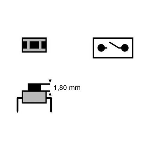 Pulsador tacto 2 pines 1,8mm 6x3,5x5mm