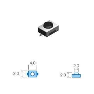 Pulsador tacto 2 pines 4,0x3,0x2,0mm SMD