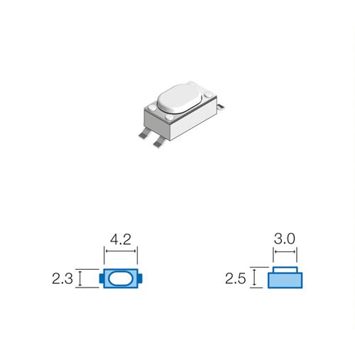 Pulsador tacto 4 pines 2,3x4,2x2,5mm SMD