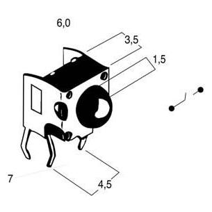 Pulsador tacto vertical 1,5mm