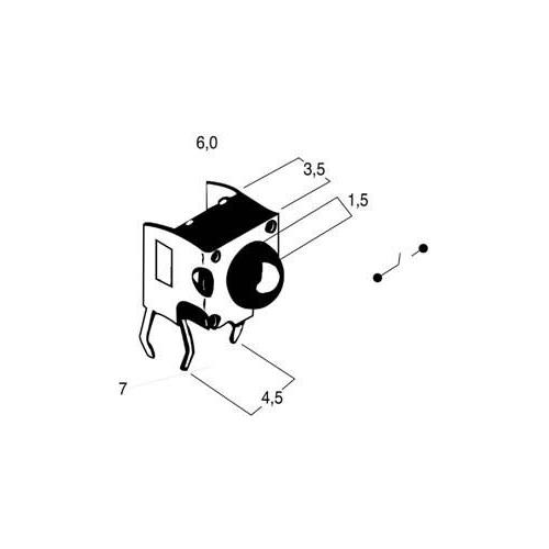 Pulsador tacto vertical 1,5mm