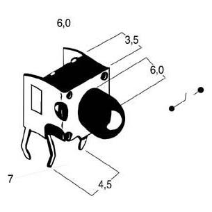Pulsador tacto vertical 5,7mm
