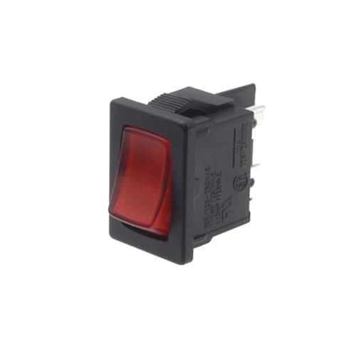 Interruptor basculante 2C. 2P. 4A 250V c/luz rojo 15x21mm