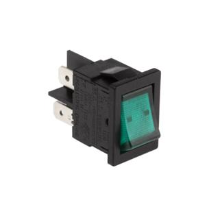 Interruptor basculante 2C. 2P. 4A 250V c/luz verde 15x21mm