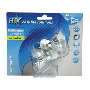 Lampara halogena GU10 x2 40W 230V 51mm 36º HQ