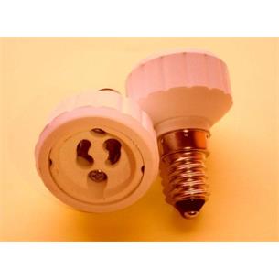 Portalampara adaptador E14 macho a GU10 hembra