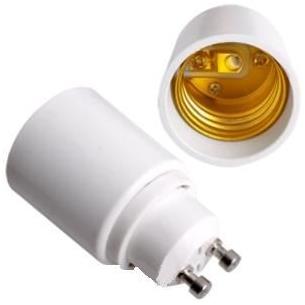 Portalampara adaptador GU10 macho a E27 hembra