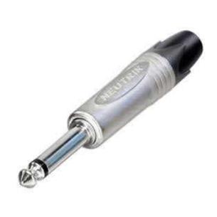 Conector Jack mono de 1/4 macho aereo plata NP2X