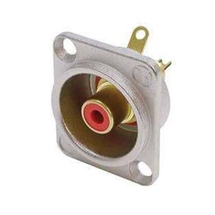Base RCA formato "D" anillo aislamiento rojo NF2D2