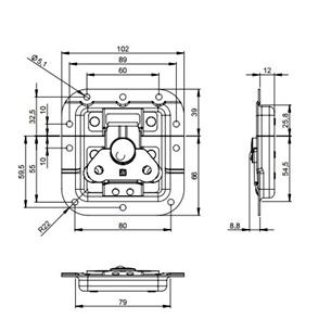Cierre de Mariposa mediano con Paso Perfil Profundidad 12 mm 17284 2