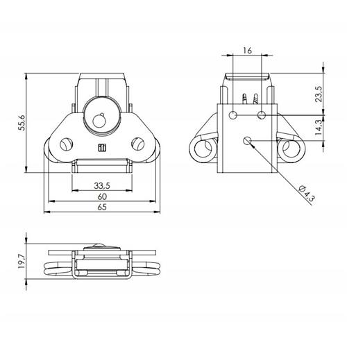 Cierre de Mariposa mediano sin Base 17290C