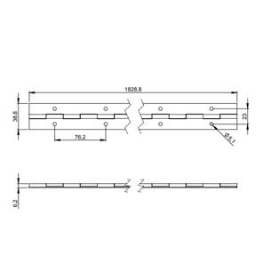 Bisagra de piano acero 2605 (Precio por barra 1830mm) 2