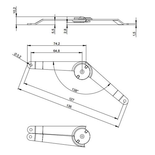 Bisagra compas con bloqueo niquel 2701