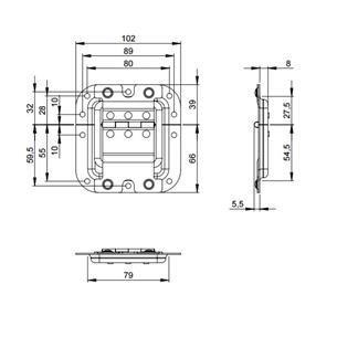 Tope de Tapa mediano con Bisagra integrada en Base 27095 2